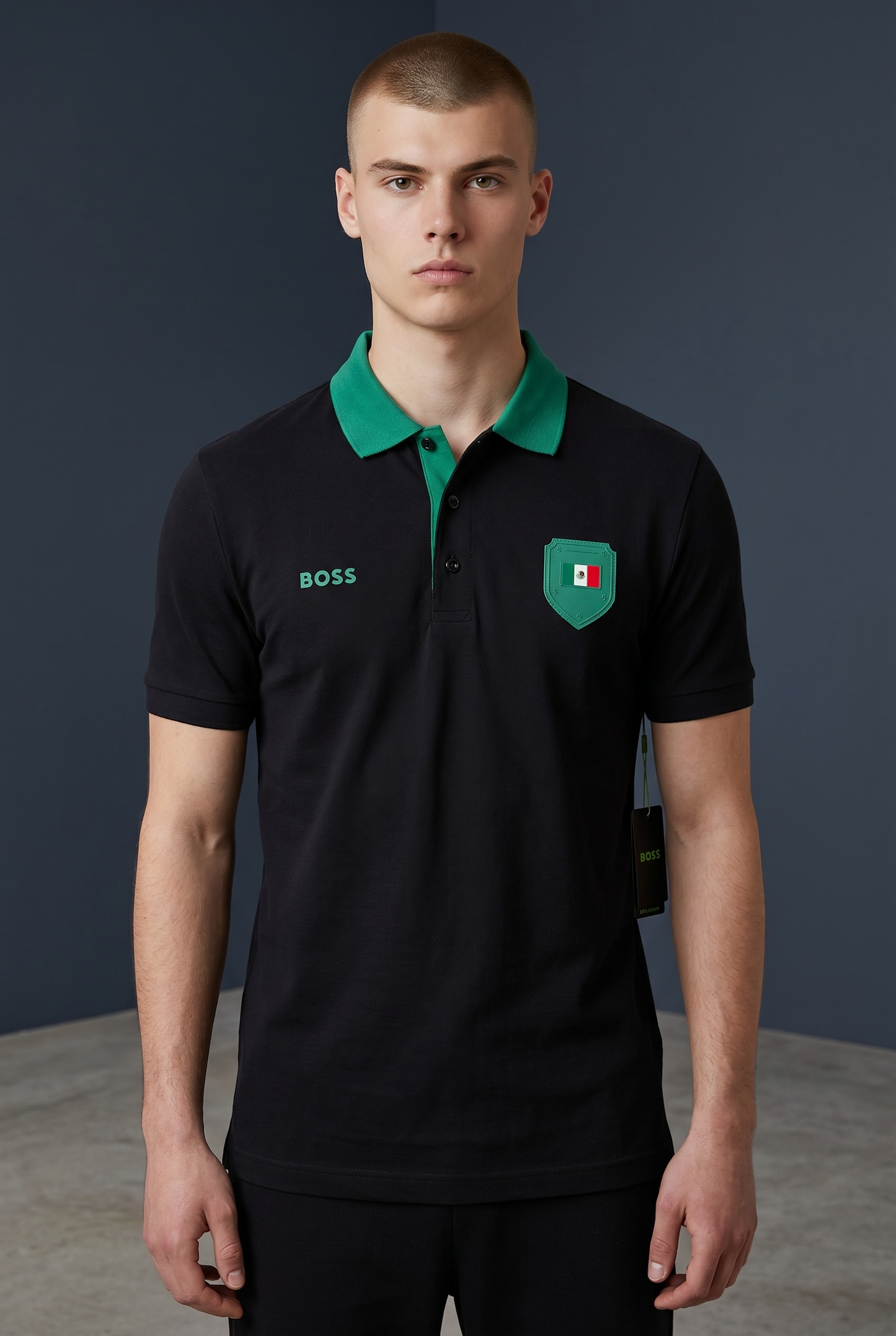 PLAYERA BOSS MÉXICO TIPO POLO REGULAR FIT TALLA “L” REDUCIDA A “M”
