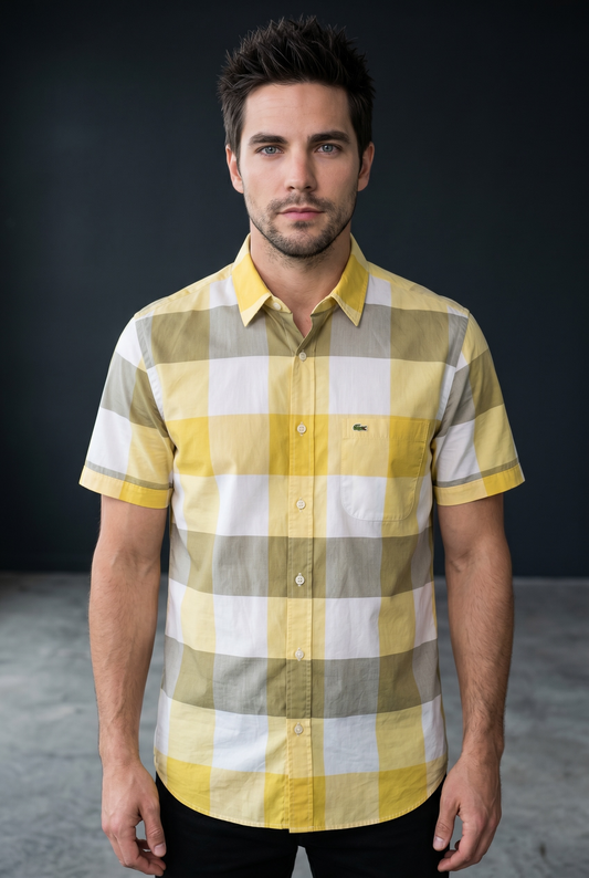 CAMISA LACOSTE MANGA CORTA TALLA “40” SLIM FIT ( reducida para talla S)