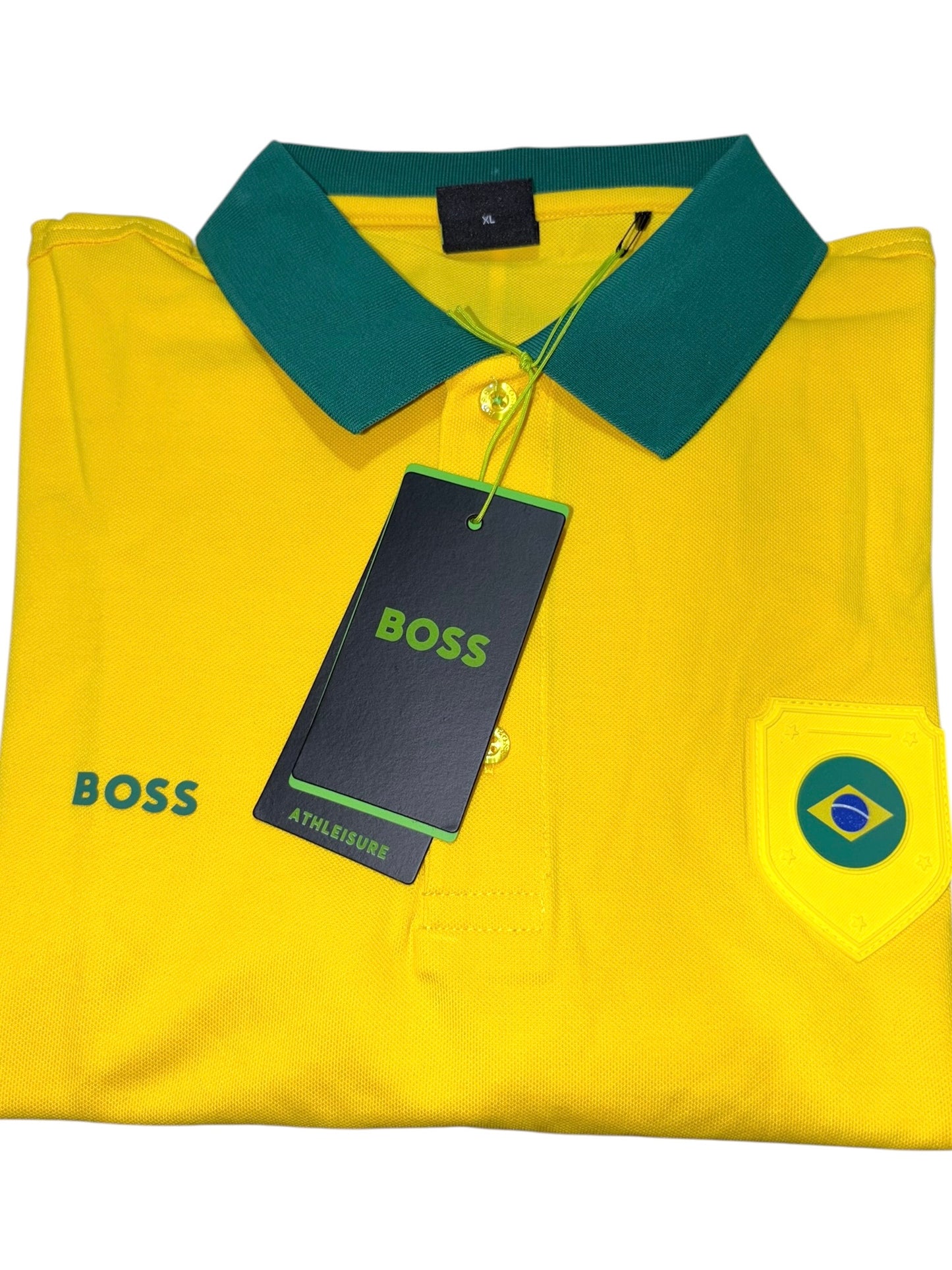 PLAYERA BOSS BRASIL TIPO POLO REGULAR FIT TALLA “L” REDUCIDA A “M”