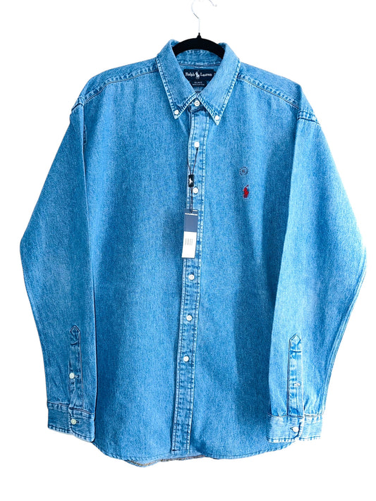 CAMISA POLO RALPH LAUREN MEZCLILLA TALLA “XL” (REDUCIDO PARA TALLA L)