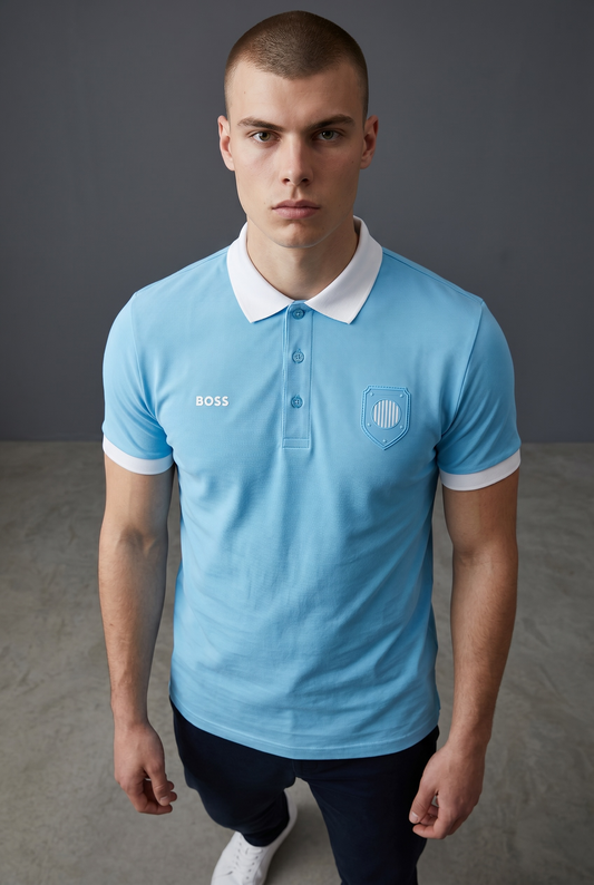 PLAYERA BOSS ARGENTINA TIPO POLO REGULAR FIT TALLA “L” REDUCIDA A “M”
