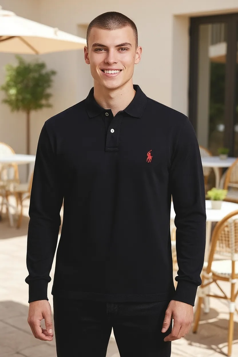 PLAYERA POLO RALPH LAUREN MANGA LARGA TALLA “M” CUSTOM SLIM FIT