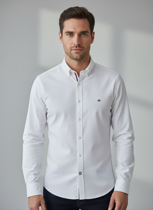 CAMISA TOMMY HILFIGER CON BOTONES MAGNÉTICOS TALLA “XL” CUSTOM FIT