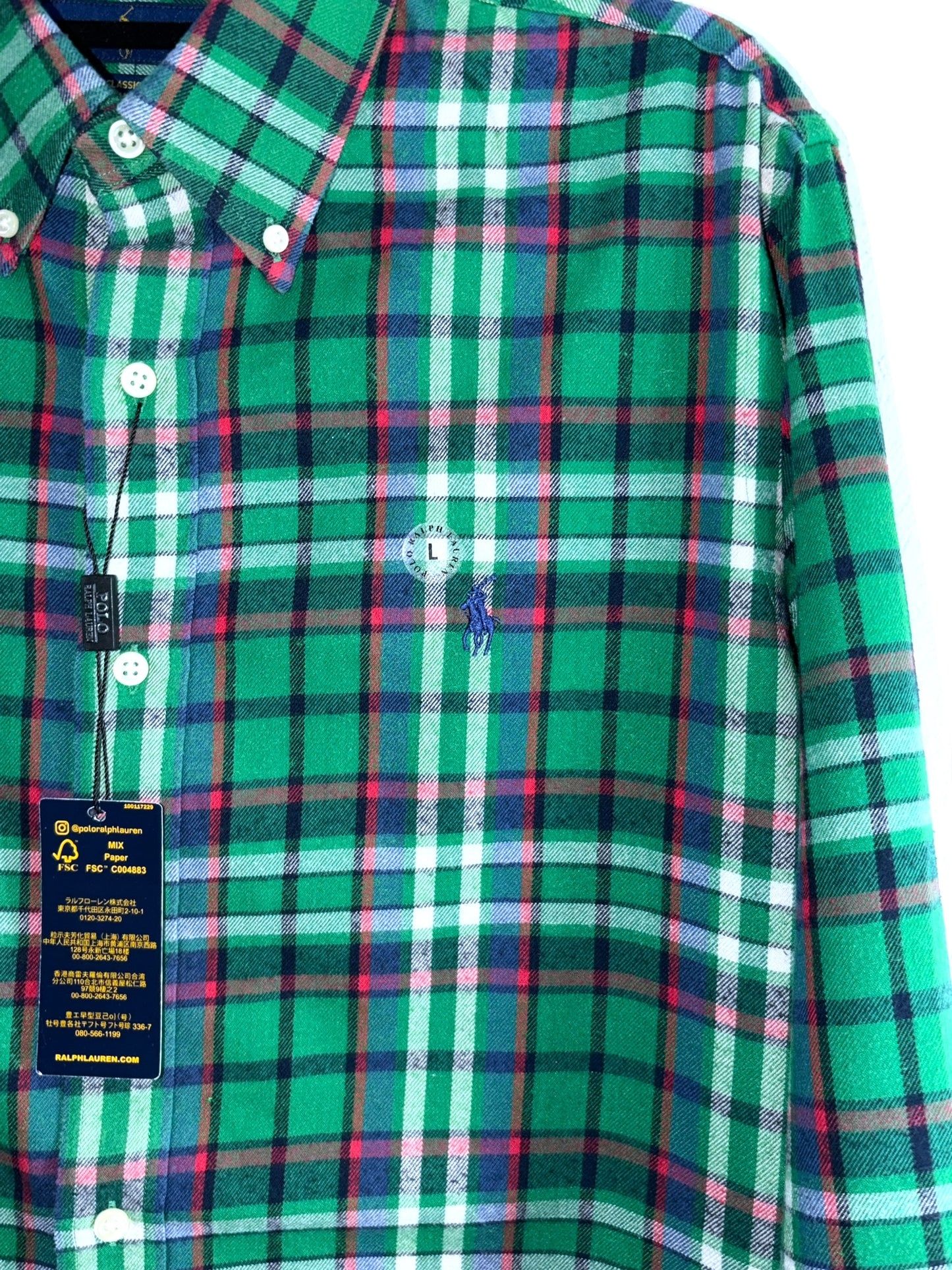 CAMISA POLO RALPH LAUREN TALLA “L” CLASSIC FIT PERFORMANCE FRANELA